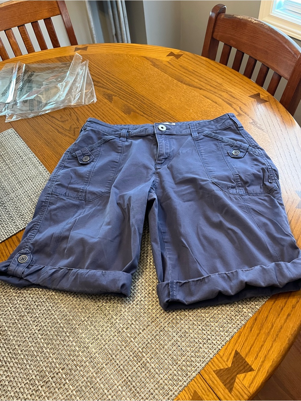 Ricki's Navy Roll-Cuff Cargo Bermuda Shorts